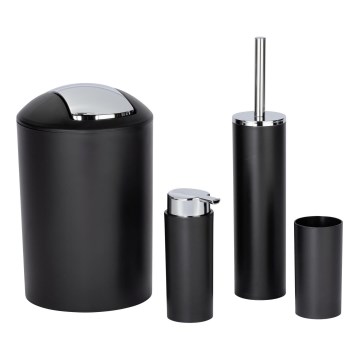 WENKO 24078800 - Ensemble CALVO 6,5x13 cm noir/chromé brillant