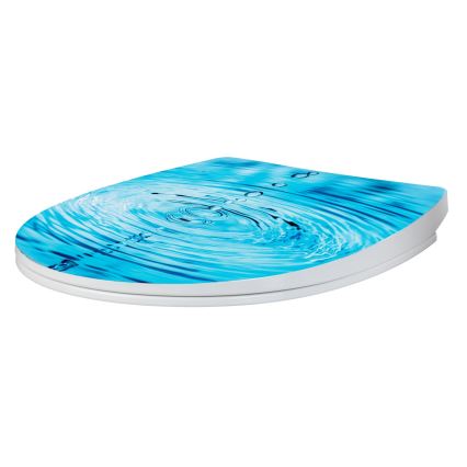 WENKO 24082800-Abattant WC DROPLETS 45x38,8 cm multicolore/chromé brillant