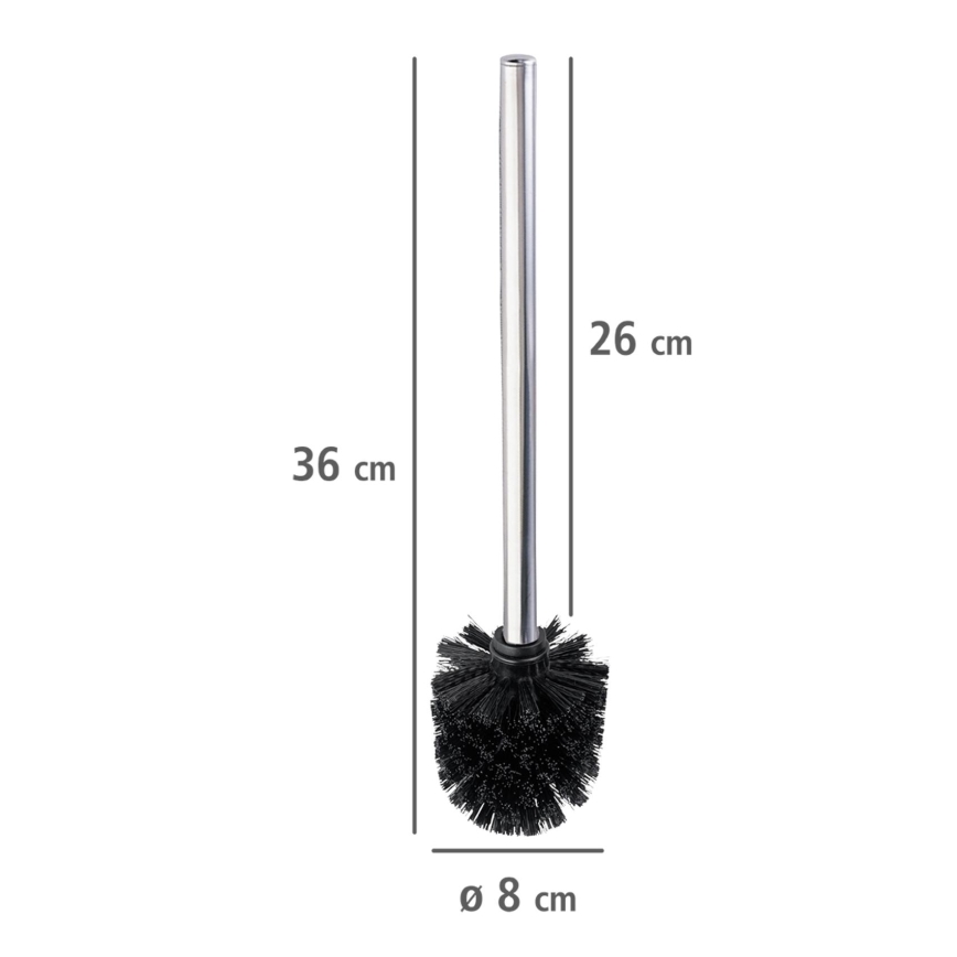 WENKO 24089800 - Brosse WC 8x35 cm inox/argenté/noir