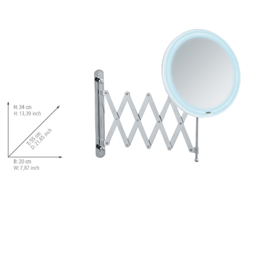 WENKO 24102100 - Miroir BARONA 20x34 cm chromé brillant