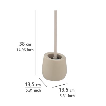 WENKO 24136100 - Brosse WC BADI 13,5 x 38 cm beige