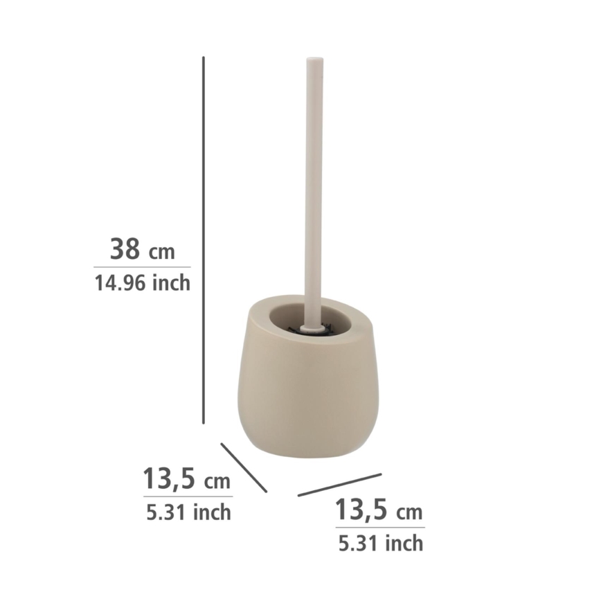 WENKO 24136100 - Brosse WC BADI 13,5 x 38 cm beige