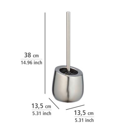 WENKO 24140100 - Brosse WC BADI 13,5x38 cm argentée