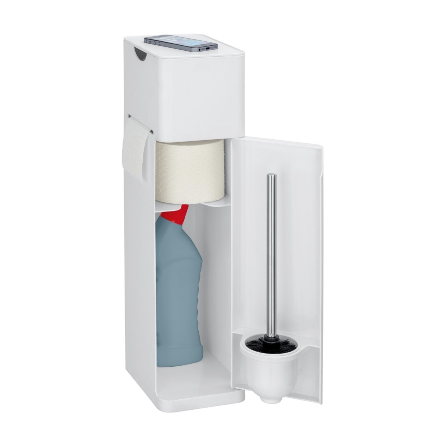 WENKO 24212100 - Brosse WC IMON 20 x 58,5 cm blanche