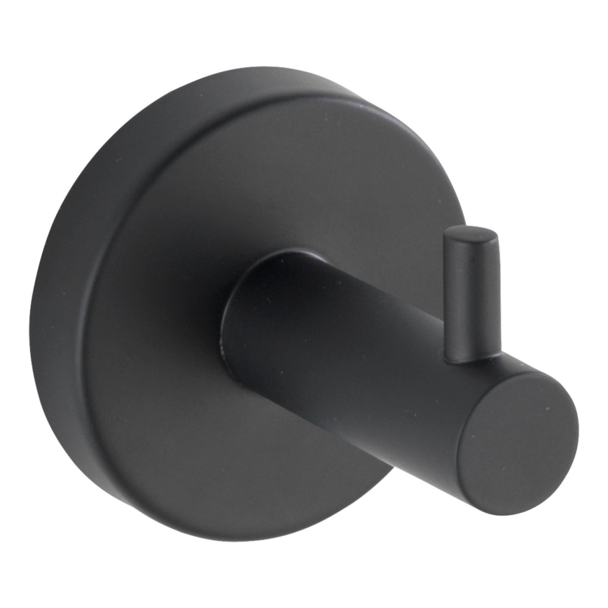 WENKO 24232100-Crochet BOSIO BLACK 5,5x5,5 cm inox/argenté