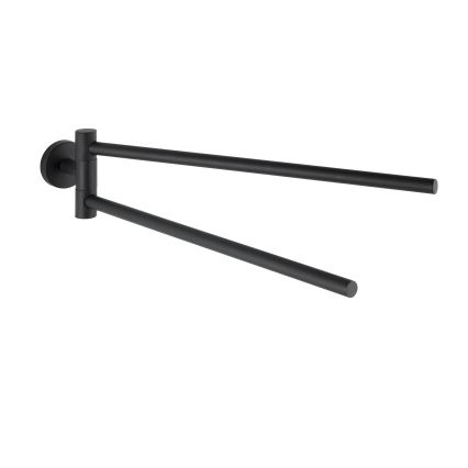 WENKO 24238100-Porte-serviettes BOSIO BLACK 5,5x43 cm inox/argenté
