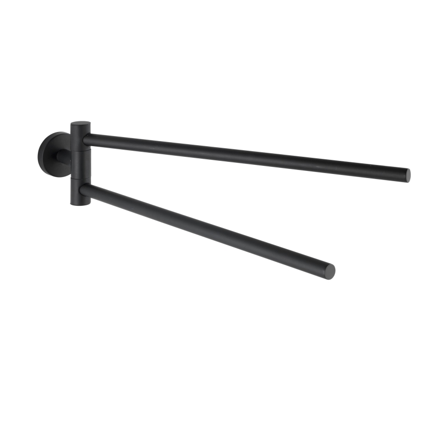 WENKO 24238100-Porte-serviettes BOSIO BLACK 5,5x43 cm inox/argenté