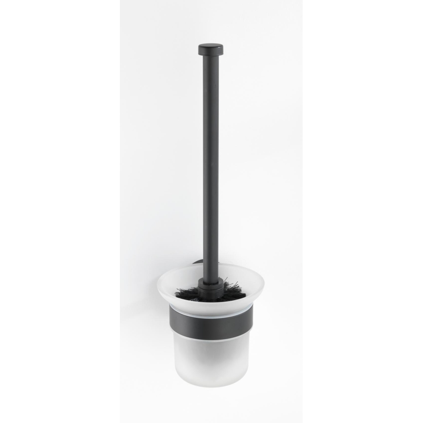 WENKO 24243100-WC brosse WC BOSIO BLACK 10x35 cm inox/argenté/satiné