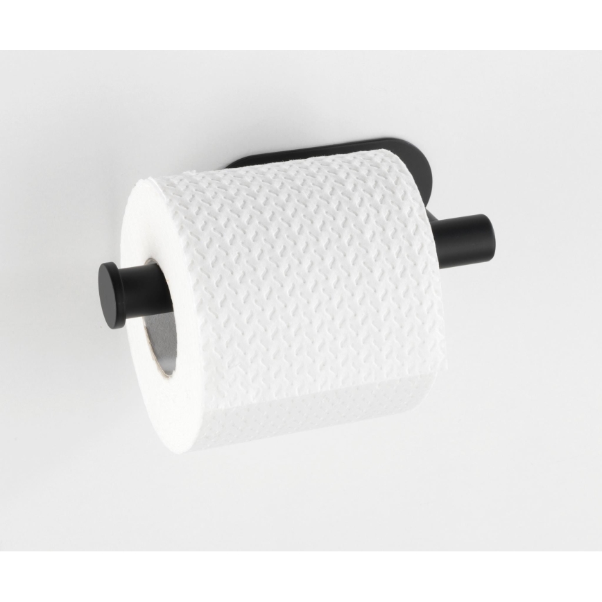 WENKO 24287100 - Support pour papier toilette TURBO-LOC OREA BLACK 16 x 7 cm acier inoxydable/noir