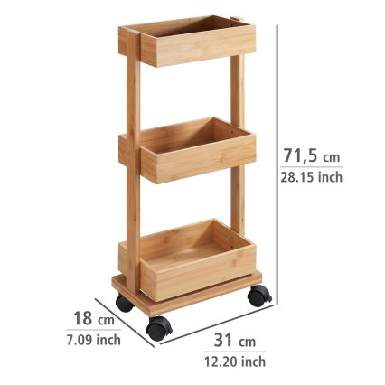 WENKO 24390100 - Étagère TORTONA 18x71,5 cm marron/noir