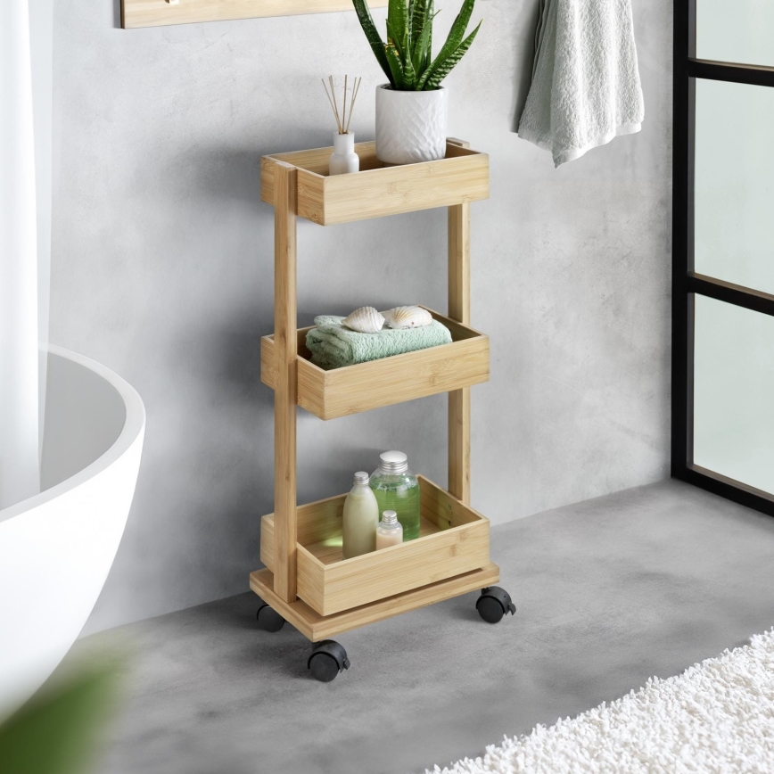 WENKO 24390100 - Étagère TORTONA 18x71,5 cm marron/noir