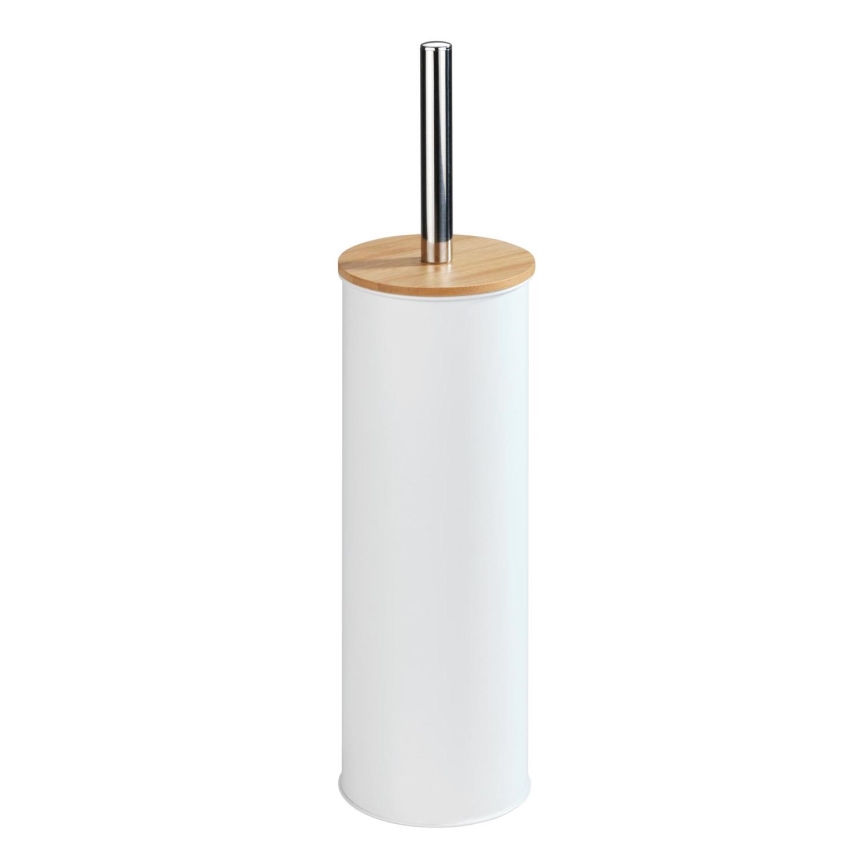 WENKO 24393100 - Brosse WC TORTONA 9,5x38,5 cm blanche/marron