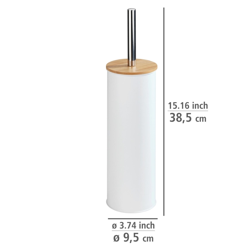 WENKO 24393100 - Brosse WC TORTONA 9,5x38,5 cm blanche/marron
