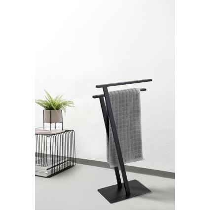 WENKO 24396100 - Porte-serviettes sur pied LIRIO 20 x 40 cm noir