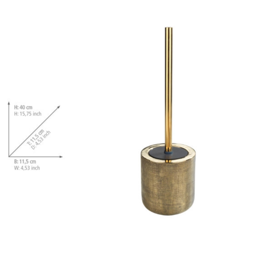 WENKO 24403100 - Brosse WC RIVARA 11,5x40 cm dorée