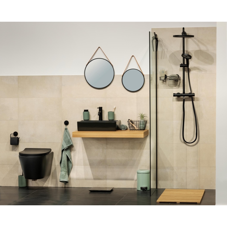 WENKO 24424100 - Miroir BORRONE 40x40 cm noir/argenté
