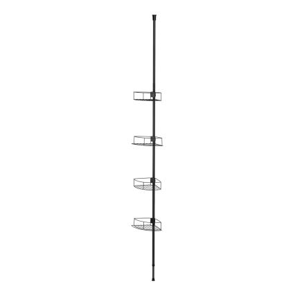 WENKO 24568100-Étagère d'angle DOLCEDO 31x230 cm inox/noir