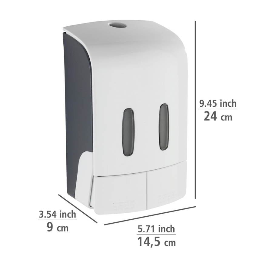 WENKO 24591100-Distributeur de savon TARTAS 480 ml blanc/gris