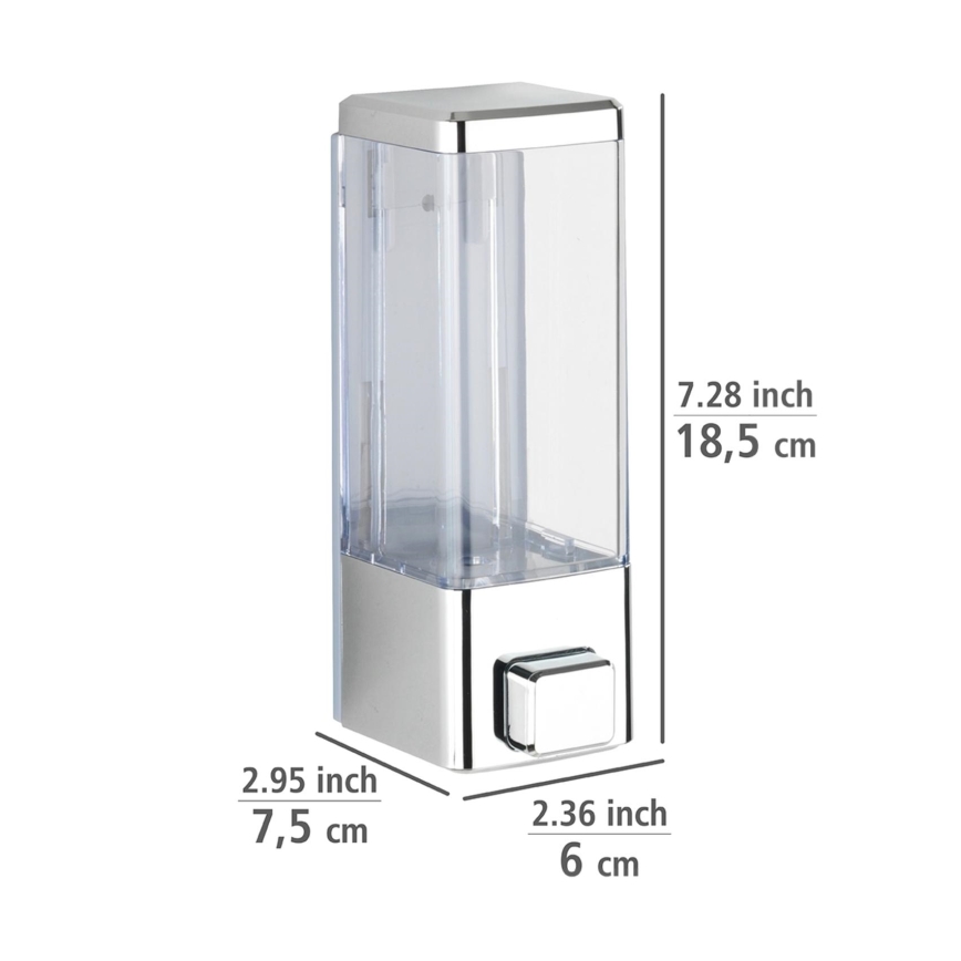 WENKO 24593100-Distributeur de savon ISTRES 320 ml chromé brillant / transparent