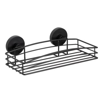 WENKO 24732100-Étagère VACUUM-LOC ronde 26x14 cm noire