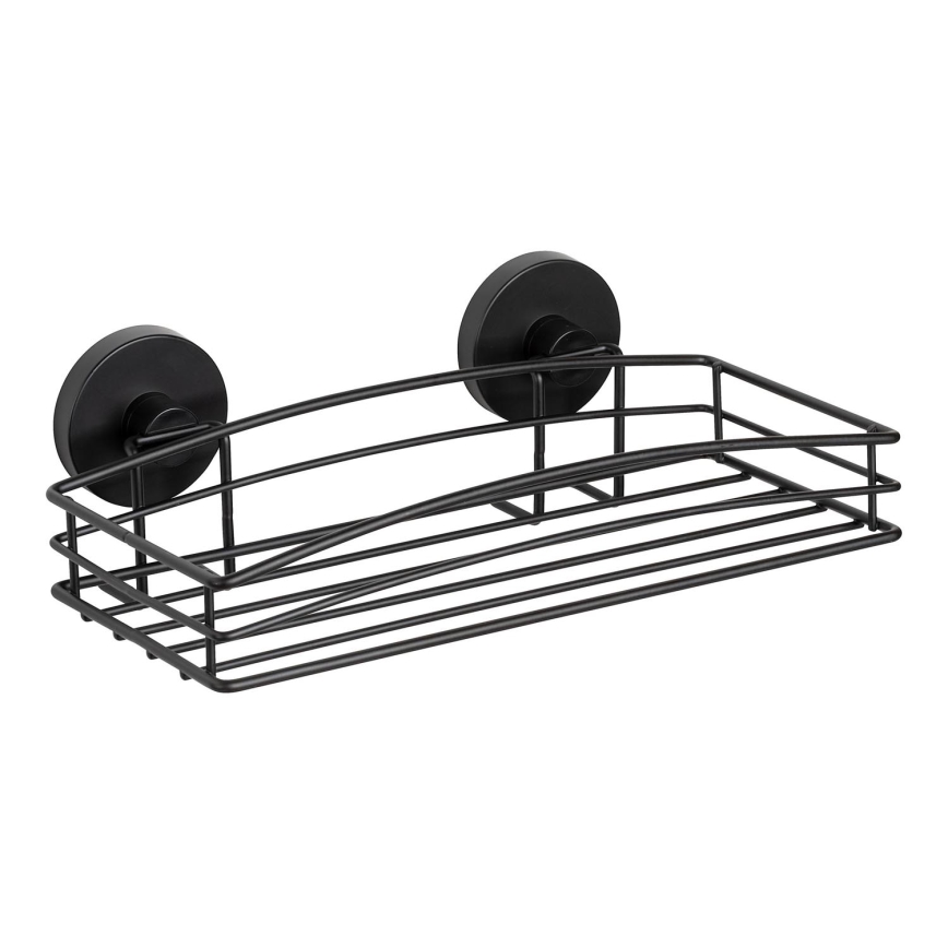 WENKO 24732100-Étagère VACUUM-LOC ronde 26x14 cm noire
