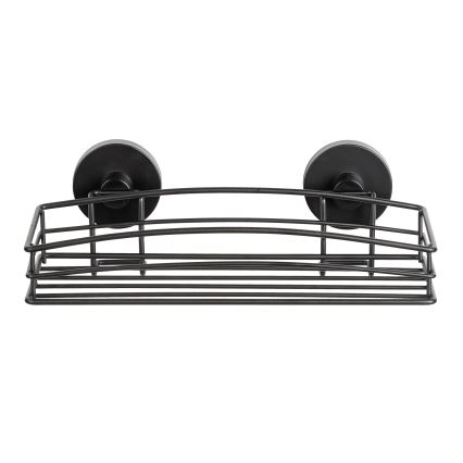 WENKO 24732100-Étagère VACUUM-LOC ronde 26x14 cm noire