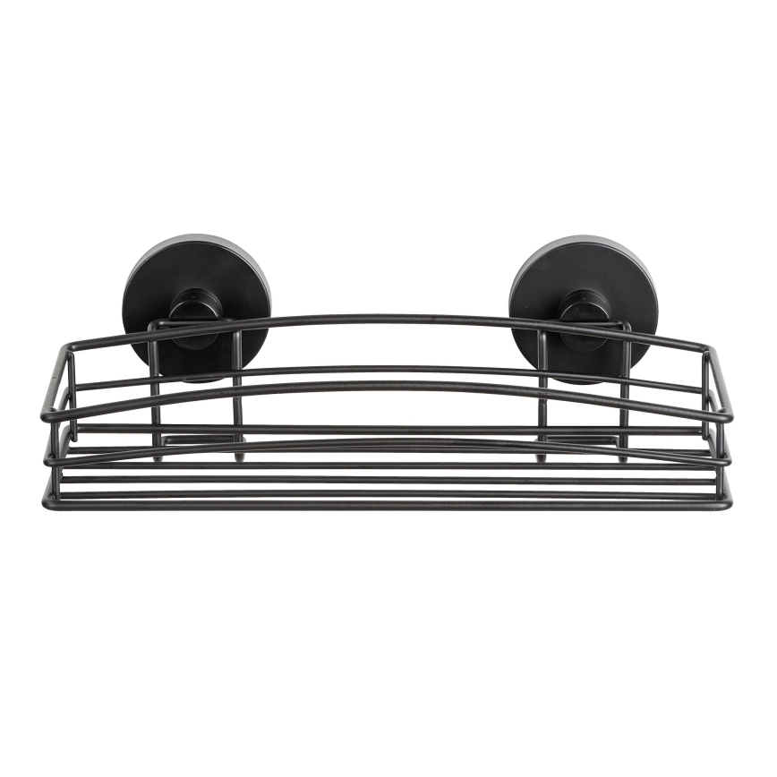 WENKO 24732100-Étagère VACUUM-LOC ronde 26x14 cm noire