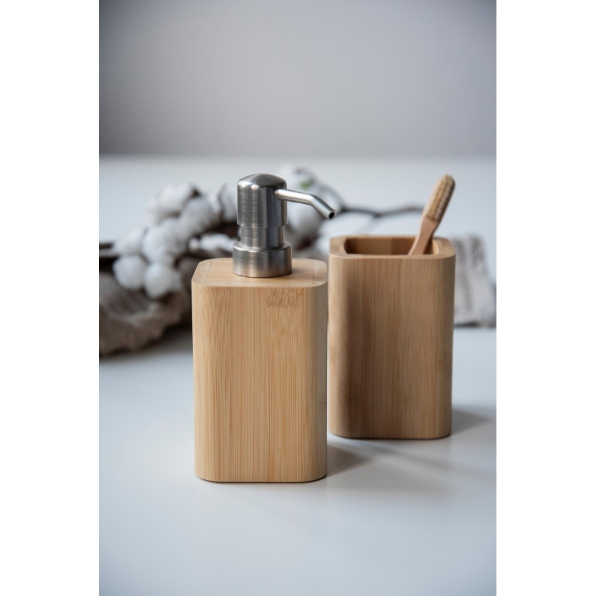WENKO 24747100 - Distributeur de savon BAMBUSA 9,3x16,5 cm brun