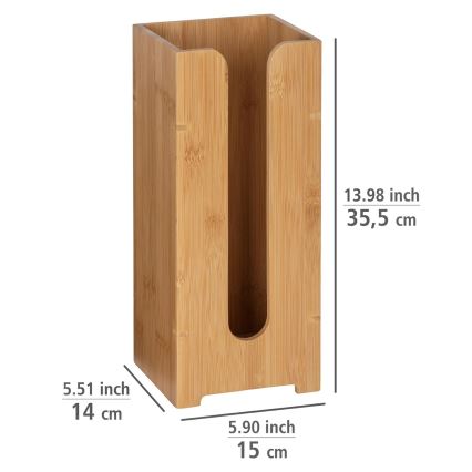 WENKO 24749100 - Support pour papier toilette BAMBUSA 15x35,5 cm marron