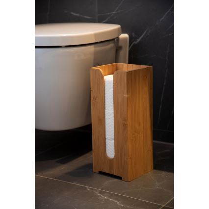 WENKO 24749100 - Support pour papier toilette BAMBUSA 15x35,5 cm marron