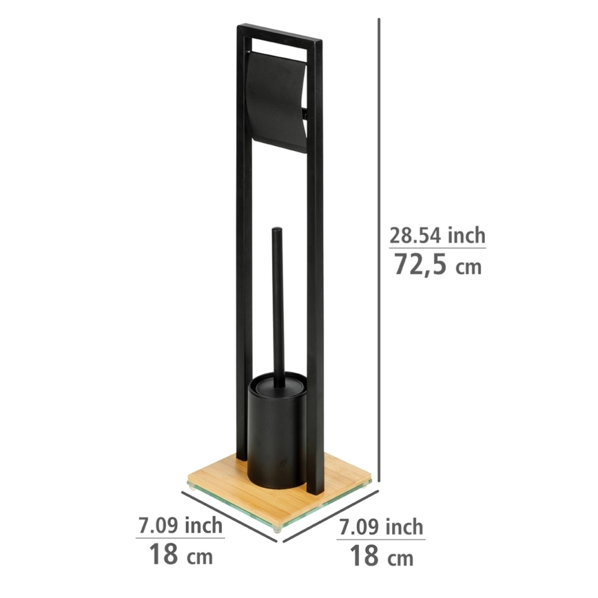 WENKO 24751100 - Ensemble WC BAMBUSA 18x72,5 cm noir/marron