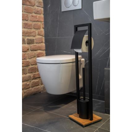 WENKO 24751100 - Ensemble WC BAMBUSA 18x72,5 cm noir/marron
