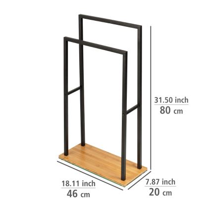 WENKO 24752100 - Porte-serviettes BAMBUSA 46x80 cm noir/marron