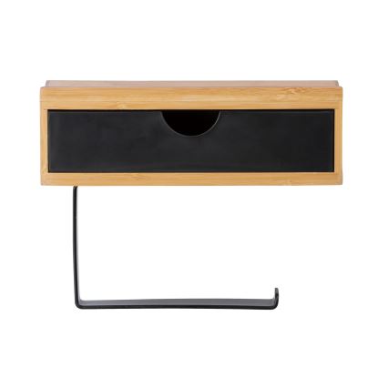 WENKO 24754100 - Support pour papier toilette BAMBUSA 18,5x14 cm marron/noir