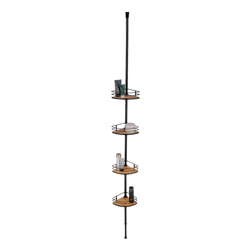 WENKO 24756100-Étagère d'angle DOLCEDO 31x20 cm inox/noir/marron