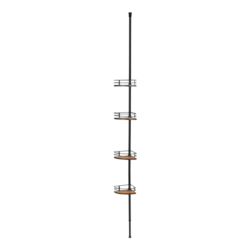 WENKO 24756100-Étagère d'angle DOLCEDO 31x20 cm inox/noir/marron