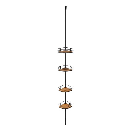 WENKO 24756100-Étagère d'angle DOLCEDO 31x20 cm inox/noir/marron