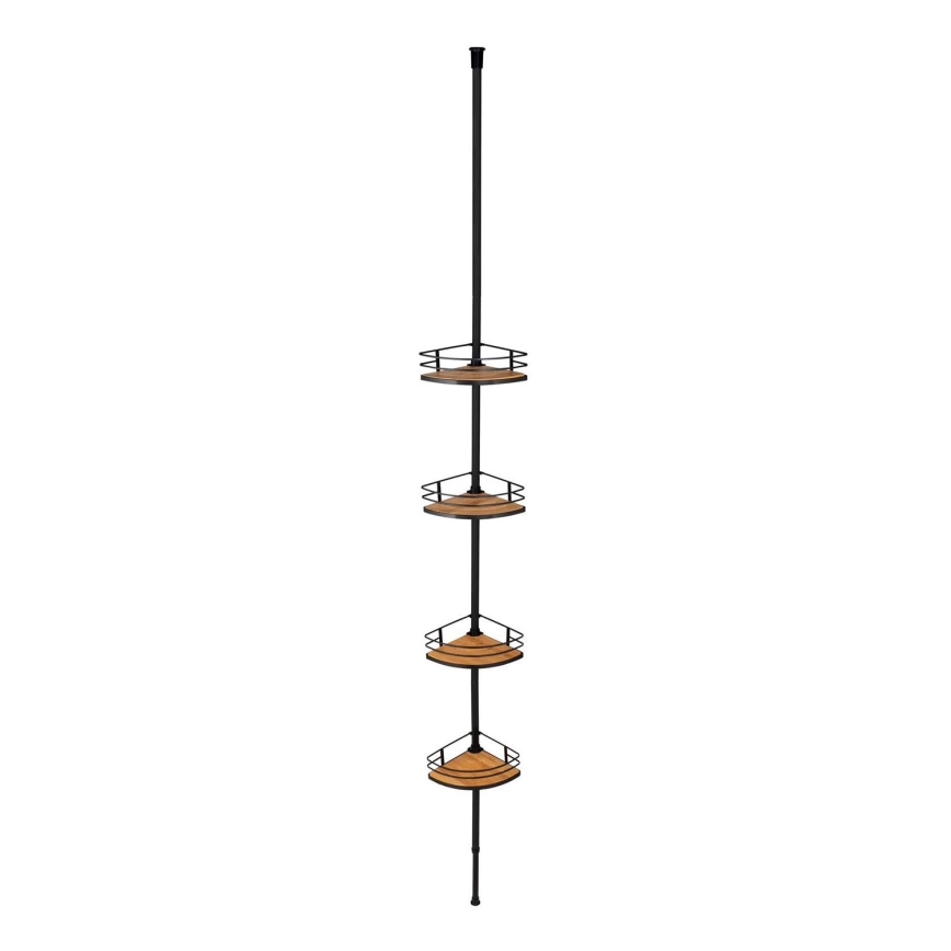 WENKO 24756100-Étagère d'angle DOLCEDO 31x20 cm inox/noir/marron