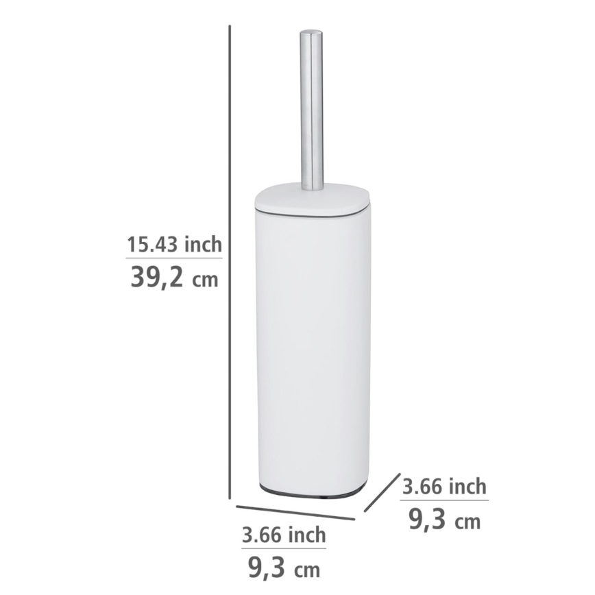 WENKO 24776100 - Brosse WC ALASSIO 9,3x39,2 cm inox/blanc
