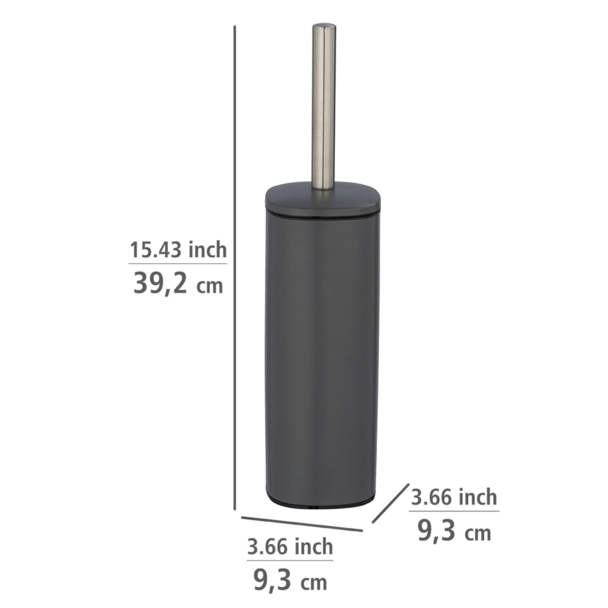 WENKO 24777100 - Ensemble WC ALASSIO 9,3x39,2 cm acier inoxydable/gris