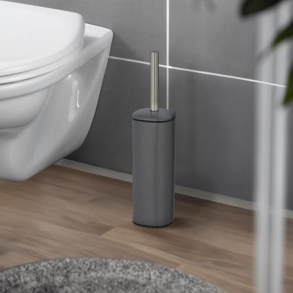 WENKO 24777100 - Ensemble WC ALASSIO 9,3x39,2 cm acier inoxydable/gris