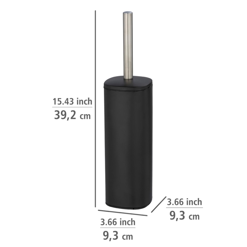 WENKO 24778100 - Brosse WC ALASSIO 9,3x39,2 cm inox/noir