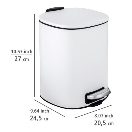 WENKO 24779100 - Corbeille ALASSIO 20,5x27 cm blanc/noir