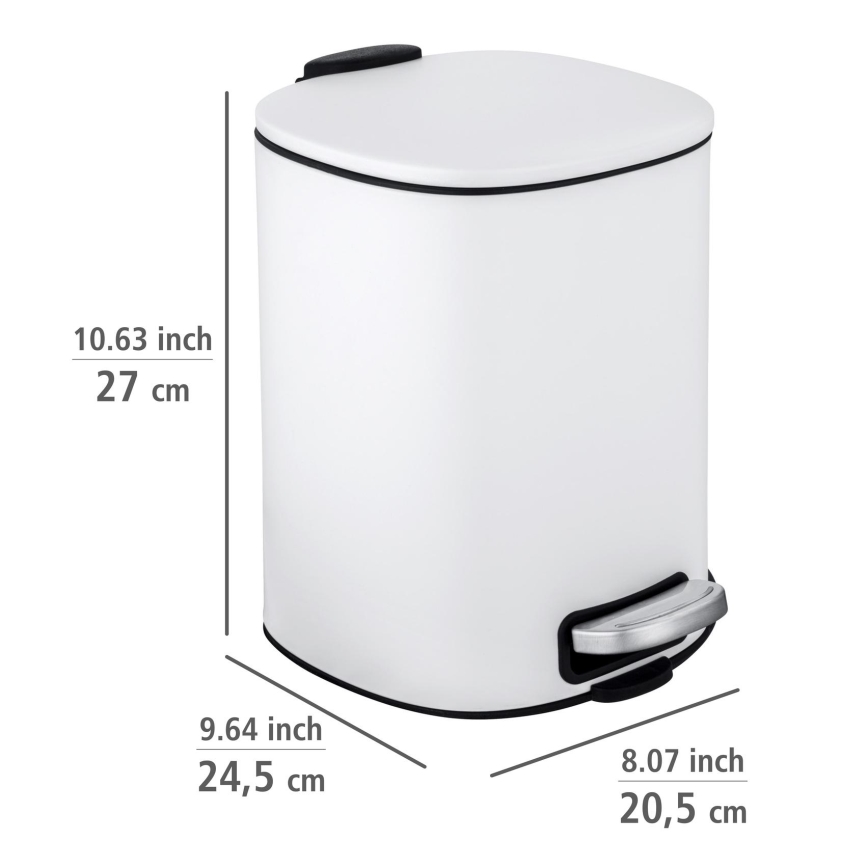 WENKO 24779100 - Corbeille ALASSIO 20,5x27 cm blanc/noir