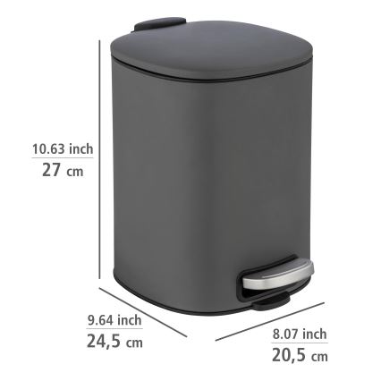 WENKO 24780100 - Corbeille ALASSIO 20,5x27 cm gris/noir