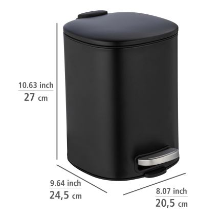 WENKO 24781100 - Corbeille ALASSIO 20,5 x 27 cm noire