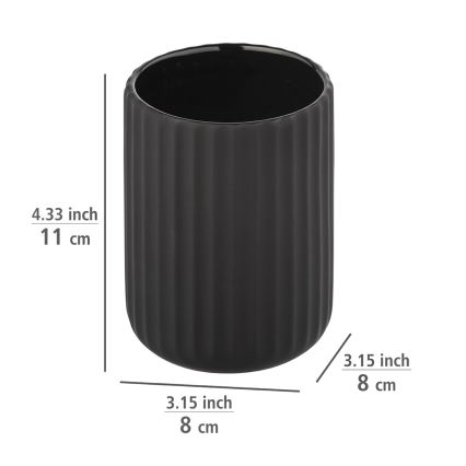 WENKO 24803100 - Gobelet BELLUNO 8x11 cm noir