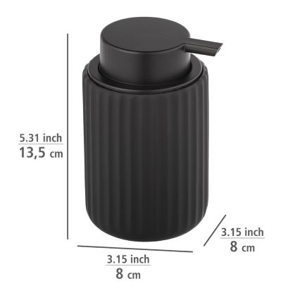 WENKO 24804100 - Distributeur de savon BELLUNO 8x13,5 cm noir