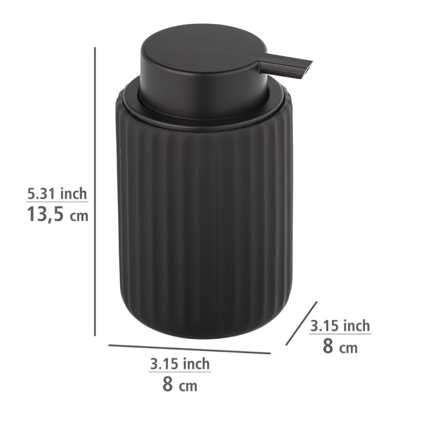 WENKO 24804100 - Distributeur de savon BELLUNO 8x13,5 cm noir