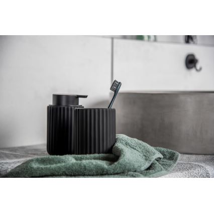 WENKO 24804100 - Distributeur de savon BELLUNO 8x13,5 cm noir